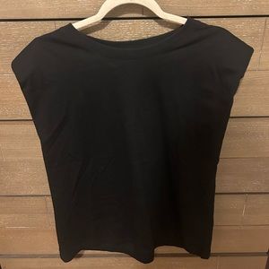 Aaron & amber, shoulder pads, sleeveless shirt, size medium